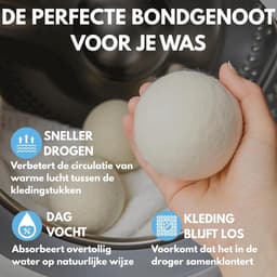 SnelShoppen - Droogballen van Wol XL [6-pack] – Natuurlijke Herbruikbare Wasverzachter, Vermindert Kreukels en Droogtijd, Milieuvriendelijk Alternatie — thumbnail 5