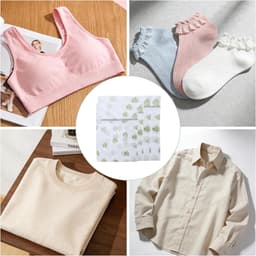 Herbruikbare waszakken met groen bladpatroon, 4 stuks, ideaal voor het wassen van fijne was zoals shirts, jassen en truien in de wasmachine. — thumbnail 4