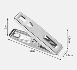 Dailygoods- Wasknijpers 60 Stuks - Roestvrij Stalen Wasknijpers - Kleine Wasknijpers - Multifunctionele Kledingclips - Voedselklemmen - Zilverkleurig — thumbnail 5