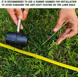Dailygoods - 30 haringen voor mulchen van 15 cm en set met 30 sluitringen voor bevestiging, U-vorm voor zware toepassingen, tuin van verzinkt staal voor de tuin, drainage, onkruiddoek — thumbnail 2