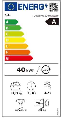 Beko B1W8641W BE wasmachine Voorlader 8 kg 1400 RPM Wit — thumbnail 2