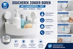 Doucherek Zonder Boren – Met Zuignappen – Wit — thumbnail 1