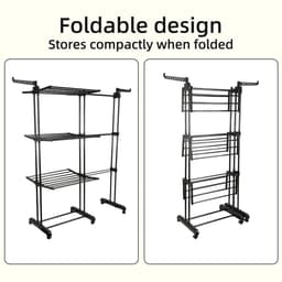 Chelsey-store - Droogrek inklapbaar - Wasrek staand - Droogrek staand inklapbaar - XXL-capaciteit - 170 × 143 × 49 cm — thumbnail 2