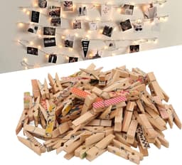 Mini Houten Wasknijpers - Kleine Knijpers Bloem - Kleding Ophangen - Uniek Bloemmotief - 100 Stuks - Houtkleur — thumbnail 4