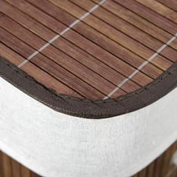 Bamboe wasmand - smal - met deksel - 100 liter inhoud - wasmand met handvatten - 2 uitneembare waszakken - wasmanden - wasbox voor wasruimte - slaapkamer - badkamer - bruin — thumbnail 5