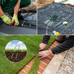 Grondanker - Half Groen - 150 mm lang, 25 mm breed, 3 mm dik - Verzinkt Stalen U-vormige Tuinharingen - Voor Tuin en Moestuin — thumbnail 5