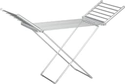 HOMCOM - Elektrisch verwarmd kledingrek - Aluminiumlegering - 144x53x91cm - Zilver — thumbnail 1