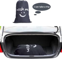 Wassen zak voor onderweg - Vouwbare wasmand 120L - Grijs — thumbnail 2