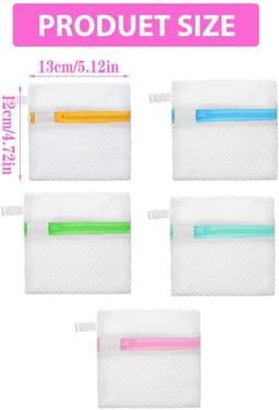 Dailygoods - 10 mini-wasnetten, waszakken met antiaanbaklaag voor wasmiddelcapsules, duurzame opbergzakken van polyester voor geurparels, wasorganizer voor reizen, ter bescherming van gevoelige stoffen — thumbnail 2