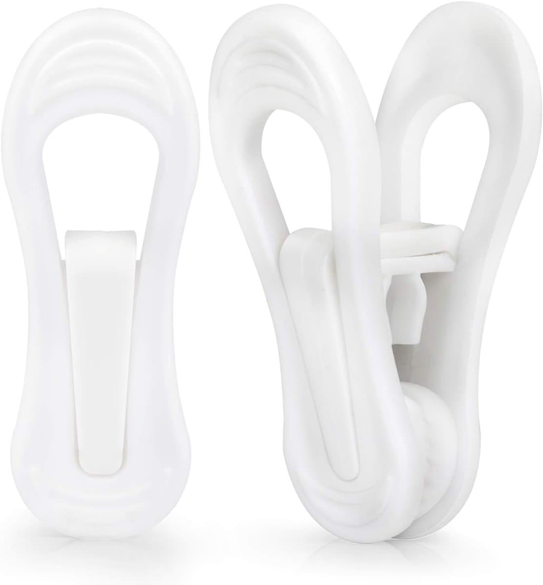 24 Stuk Witte Hangerclips Met Sterke Knijpkracht - Multifunctionele Kledinghangerclips Voor T-shirts - Broeken - Sjaals En Andere Kledingstukken - Geschikt Voor Deur - Muur - Rack En Kleerkast - Eenvoudig Te Gebruiken En Veilig Te Bevestigen — afbeelding 1