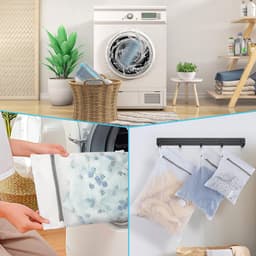 Dailygoods - 2 waszakken voor schoenen en waszak, schoenenzak met ritssluiting, microvezel, schoenbescherming, wasnet voor wasgoed, kleding, ondergoed — thumbnail 2