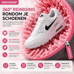 Schoenwaszak - Waszak voor schoenen - Herbruikbaar - Wasmachine&Droger - voor Sneakers en Tennisschoenen- Grijs/Pink — thumbnail 3
