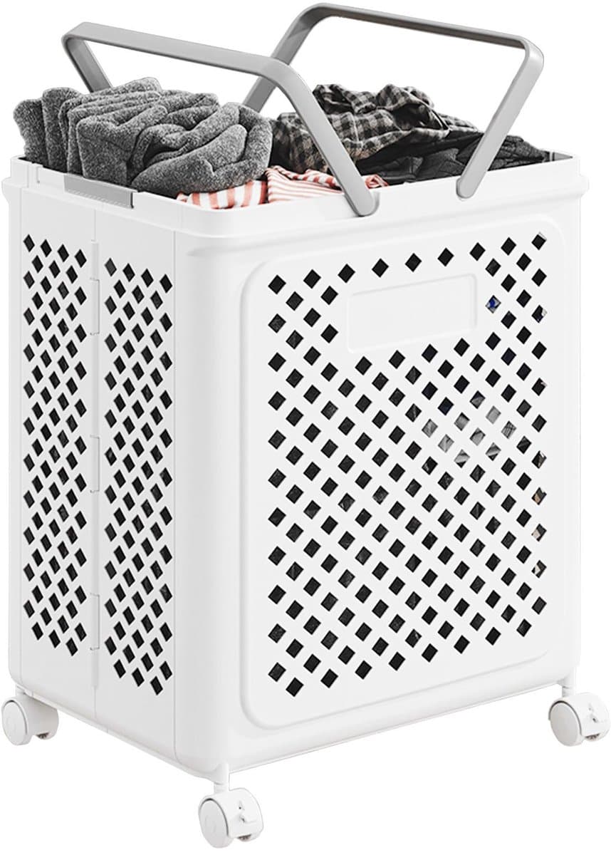 Dailygoods- Wasmand Opvouwbaar - Wasmand met Wielen - Kunststof - Ventilerend - Stevig - Sneldrogend - Wasbox — afbeelding 1