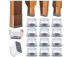 Stoelpootbeschermers - Vloerbescherming - Set van 32 - Siliconen met Vilt-Maat xL