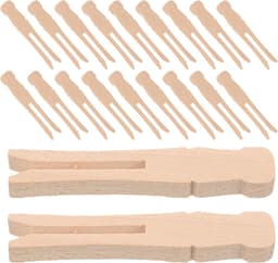 Houten Wasknijpers - Kleine Knijpers - Wasgoed Ophangen - Gladgeschuurd Ontwerp - 25 Stuks - Beige — thumbnail 1