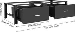 Innovastore Wasmachinerek - Wasmachine opbouwmeubel - Wasmachine opbouwmeubel - Basisframe voor dubbele wasmachine - Twee lades — thumbnail 2
