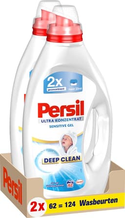 Persil Ultra Concentrated Sensitive Wasmiddel | 2 x 62 wasbeurten | Voordeelverpakking — thumbnail 1