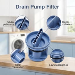 Wasmachine pluizenzeef filter geschikt voor Bosch, Siemens - aftapplug met afdichting - pluizenfilter - pluizenzeef - Blauw — thumbnail 3