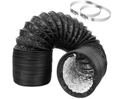 Flexibele Afvoerslang 100 mm x 3 m - Luchtafvoerslang met 2 RVS Slangklemmen voor Airco, Afzuigkap en Wasdroger - PromoHome