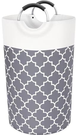 Wasmand - Grote wasmand - Opvouwbare wasmand - Waszak - Stoffen wasmand voor badkamer, slaapkamer & wasruimte - Grijs - 115 L — thumbnail 1