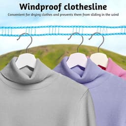 Reiswaslijn - Waslijn voor buiten - draagbaar - nylon - Duurzaam - winddicht - antislip - Voor buiten kamperen, wasdrogen,reizen - 5 m - blauw — thumbnail 3