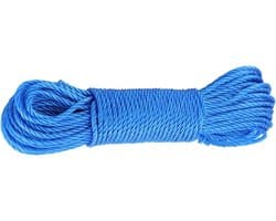 Waslijn Touw - Kledinglijn Koord - Kleding Drogen - Stevig Nylon Materiaal - 20 meter - Blauw