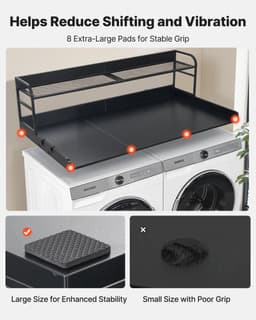 Lifero Wasdroger Werkblad - Aanrecht Wasruimte - Wasmachine Organiseren - Ombouwmeubel Zwart met Plank - Afdekplaat Ombouw Droger — thumbnail 3