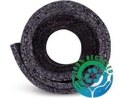 Antivibratiemat - Rubberen mat bouwbescherming - Trillingen dempen - Gemaakt van gerecycled rubber - 625 x 600 cm - Zwart