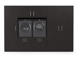 Wasophoogte® Wasmachine Kast Johannesburg - Wasmachine verhoger - Wasmachine ombouw - 700(D)*3130(B)*2110(H) mm - Zwart