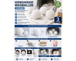 Herbruikbare Wasballen 3 Stuks – Anti-Klit Drogerballen & Wasmachineballen – Zachter Wasgoed Zonder Wasverzachter – Milieuvriendelijk — afbeelding 1