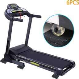 VHV - Trillingsdempers wasmachine - Anti-trillingsvoetjes - Wasmachine mat - Geluidsdempend - Antislip - Schokabsorberend - Voor wasmachine, droger en fitnessapparaten - Set van 6 - 10 x 10cm - Zwart plus blauw — thumbnail 2