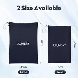 Dailygoods- Waszak Set van 2 - Waterdichte Reiswaszakken - Opvouwbare Vuile Waszak - 45 x 60 cm / 35 x 55 cm - Handig voor Onderweg - Ruimtebesparend Ontwerp - Waszakken — thumbnail 3
