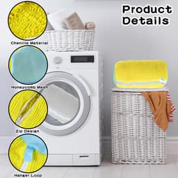 Solidchoice- Waszak Herbruikbaar - 2 Stuks Schoenenzakken - Waszak met Ritssluiting - Netmateriaal - 39 x 19 cm - Efficiënte Reiniging - Schoenentas — thumbnail 2