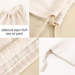 Wasbare Canvas Waszakken met Trekkoord, 60x48cm, Grote Capaciteit voor Kleding, Perfect voor Wassen en Organiseren — thumbnail 3