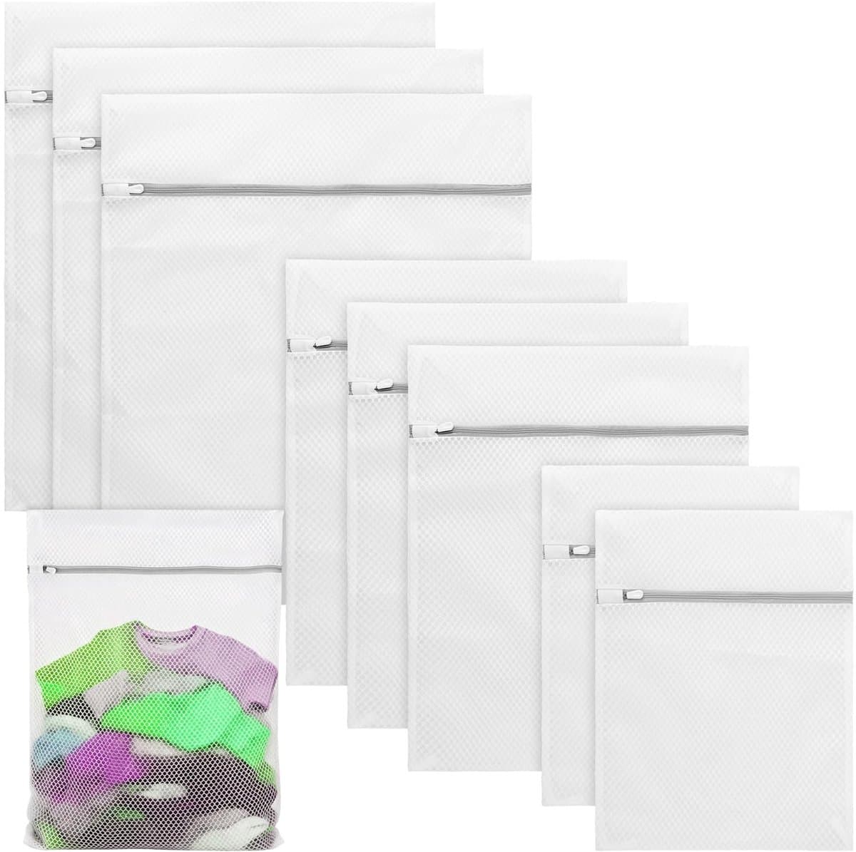 Solidchoice- Waszakken Set van 9 - Waszakken met Ritssluiting - Waszakken voor Wasmachine - Waszakken voor Ondergoed - Waszakken voor Handdoeken - Lichtgrijs Polyester - Wasnetjes — afbeelding 1