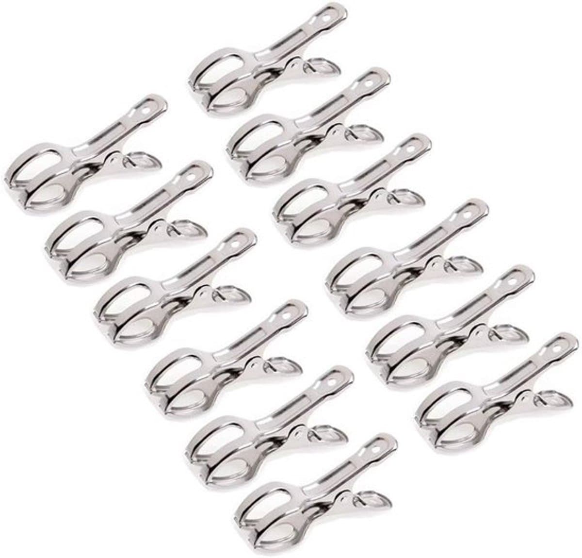 Handdoekclips winddicht, roostervrij staal, set van 12 stuks — afbeelding 1