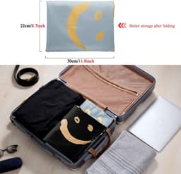 Pack of 2 Laundry Bags with Drawstring for Travel Home RIP Stop Laundry Bag Smiley Design 66 x 96 cm Black/Silver - ShopVlot — thumbnail 5