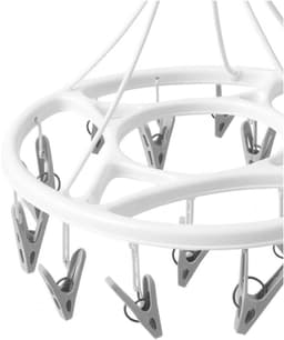 Concorde Wasgoed droogcarrousel droogmolen - 2x - 17 mini clips / knijpers - wit/grijs - kunststof - 33 cm - sokken rekje — thumbnail 3