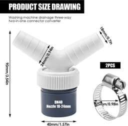 Dailygoods - Vaatwasser-wasmachine Afvoeradapter Y-adapter voor dubbele afvoer — thumbnail 5