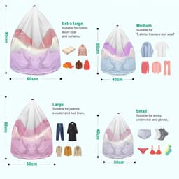 Waszakken Set - Polyester - Diverse Maten - Bescherming voor Wasgoed - Voor Huishoudelijk Gebruik — thumbnail 4