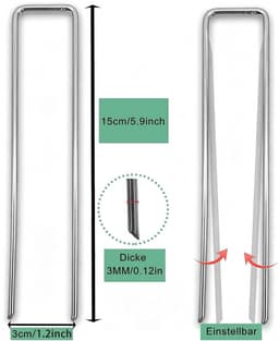 Omgoods - Set van 100 U-vormige Grondankers voor Stabiliteit in de Tuin — thumbnail 3