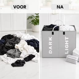 Purepeak Wassorteerder 2 Vakken - Dubbele Wasmand - 60L - Waterdicht — thumbnail 3