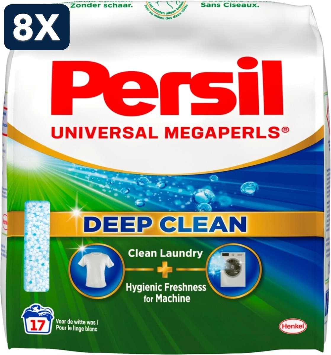 8 x Persil Universal Megaperls - Waspoeder - Witte en Gekleurde Was - 17 Wasbeurten — afbeelding 1