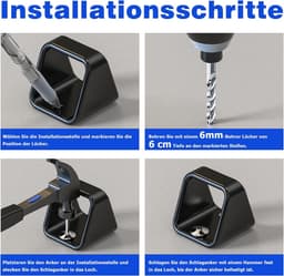 Kettinganker Beveiliging - Diefstalanker Muur - Voertuig Beveiligen - Zeer Veilige Klem - 5x5x5 cm - Zwart — thumbnail 5