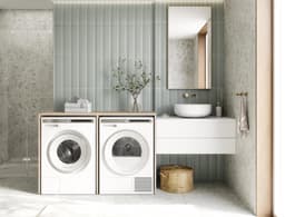 Wasmachinekast - Badkamermeubel - Ruimte Organiseren - Modulaire Constructie - 130 cm Breed - Sonoma Eiken — thumbnail 2