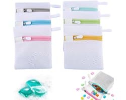 Set van 6 Mini Waszakken met Honingraatstructuur, Mesh Wasnet voor Fijne Was, Ideaal voor Ondergoed en Sokken (13 x 12 cm)