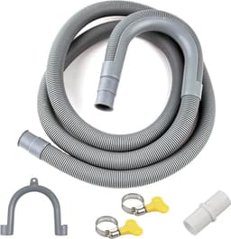Afvoerslang verleng - Afvoerslang - wasmachineslang - met slangklemmen en afvoerslang verbindingsstuk - voor wasmachine en vaatwasser - Ø20mm - 1 meter — thumbnail 1