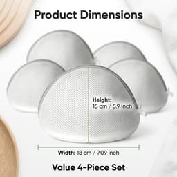 4 stuks wasnetten voor delicate kleding, waszak voor ondergoed en sokken, schelpvorm, beschermt kleding met ritssluiting, ideaal voor de wasmachine — thumbnail 4