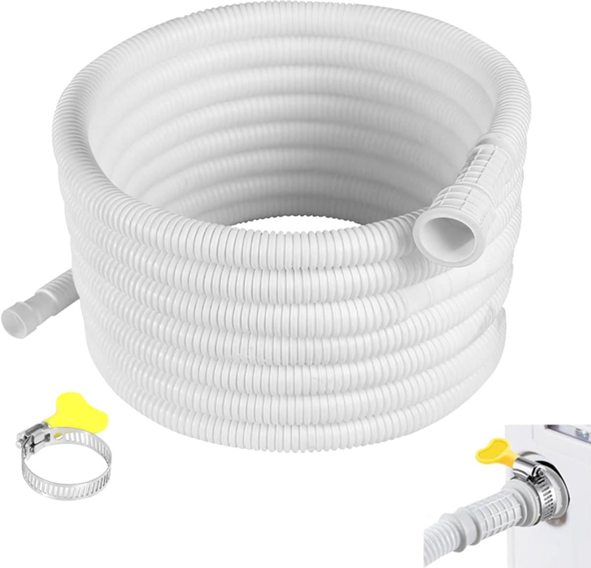 1-pack – Aircoslang – Afvoerslang voor mobiele airco – Airco-accessoire – Verlengslang – Inclusief 1 klem – Geschikt voor luchtontvochtigers, airco's en buitenkranen – Geschikt voor diameters van 15–25 mm – 3 meter lang – Wit — afbeelding 1