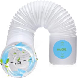 Afvoerslang Airco - Flexibele Slang - Verkoeling Binnen - Opvouwbaar Telescopisch - 2 Meter 130mm - Wit — thumbnail 1